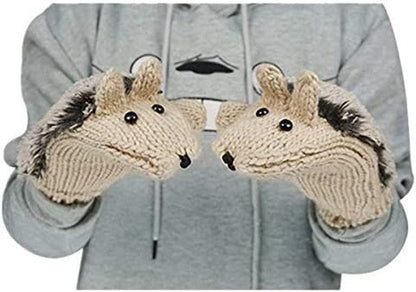 Youzi Women'S Cartoon Hedgehog Winter Cotton Gloves Girls' Thick Mittens Apparel & Accessories > Clothing Accessories > Gloves & Mittens YouZi   