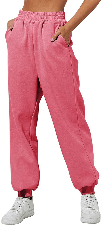 Yovela Womens High Waisted Baggy Sweatpants Comfy Cotton High Waist Jogger Pants Y2K Trendy Lounge Trousers with Pockets Apparel & Accessories > Clothing > Activewear Kylie Max   