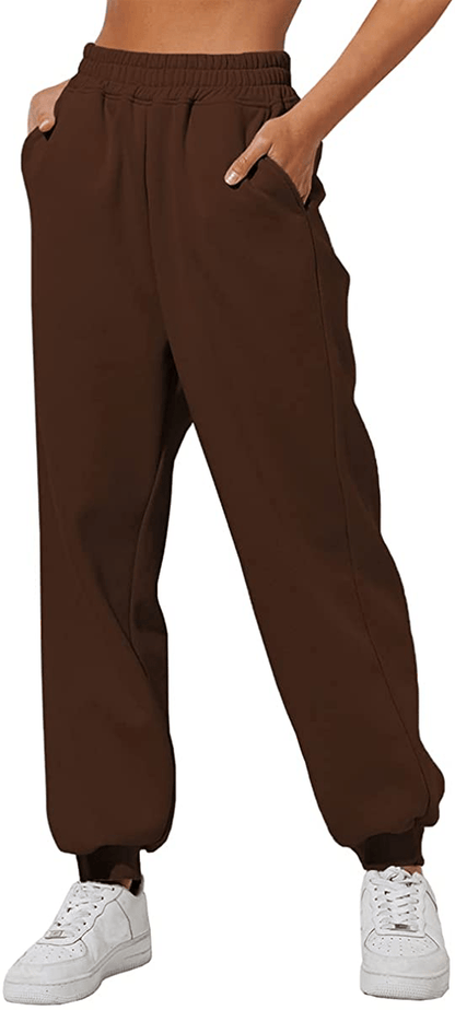 Yovela Womens High Waisted Baggy Sweatpants Comfy Cotton High Waist Jogger Pants Y2K Trendy Lounge Trousers with Pockets Apparel & Accessories > Clothing > Activewear Kylie Max   