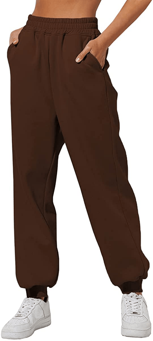Yovela Womens High Waisted Baggy Sweatpants Comfy Cotton High Waist Jogger Pants Y2K Trendy Lounge Trousers with Pockets Apparel & Accessories > Clothing > Activewear Kylie Max   
