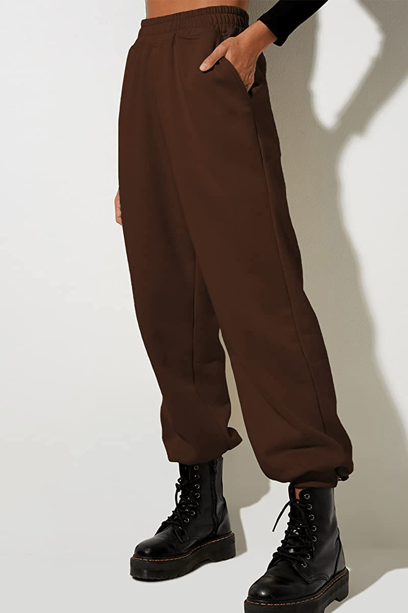Yovela Womens High Waisted Baggy Sweatpants Comfy Cotton High Waist Jogger Pants Y2K Trendy Lounge Trousers with Pockets Apparel & Accessories > Clothing > Activewear Kylie Max   