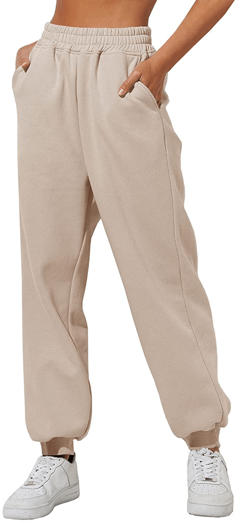 Yovela Womens High Waisted Baggy Sweatpants Comfy Cotton High Waist Jogger Pants Y2K Trendy Lounge Trousers with Pockets Apparel & Accessories > Clothing > Activewear Kylie Max   
