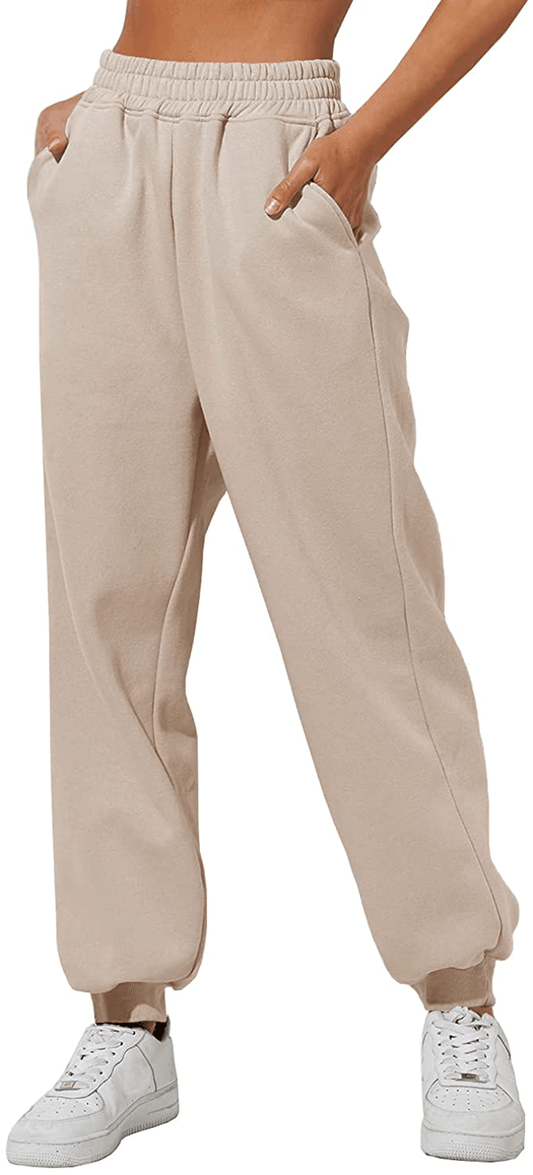 Yovela Womens High Waisted Baggy Sweatpants Comfy Cotton High Waist Jogger Pants Y2K Trendy Lounge Trousers with Pockets Apparel & Accessories > Clothing > Activewear Kylie Max   