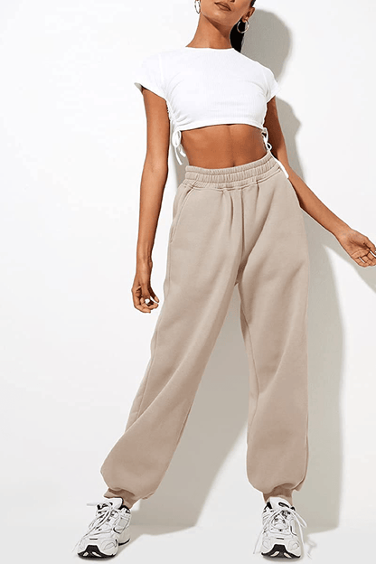 Yovela Womens High Waisted Baggy Sweatpants Comfy Cotton High Waist Jogger Pants Y2K Trendy Lounge Trousers with Pockets Apparel & Accessories > Clothing > Activewear Kylie Max   