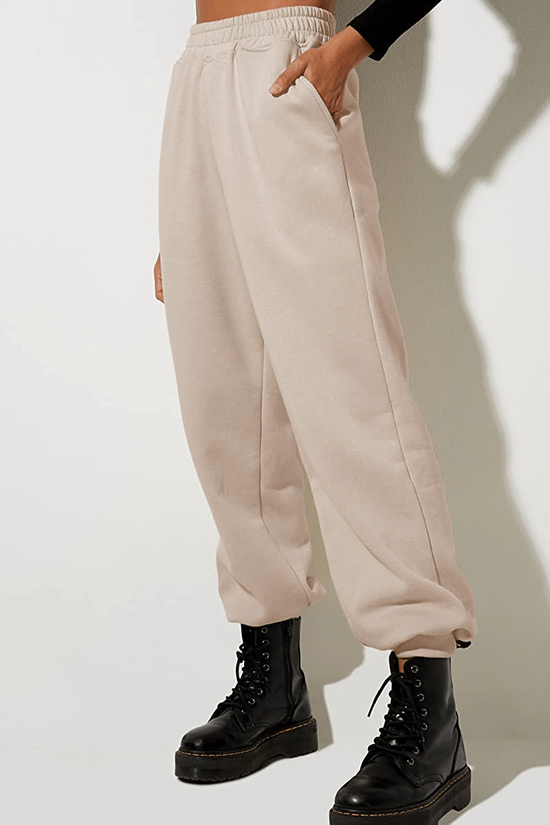 Yovela Womens High Waisted Baggy Sweatpants Comfy Cotton High Waist Jogger Pants Y2K Trendy Lounge Trousers with Pockets Apparel & Accessories > Clothing > Activewear Kylie Max   