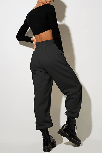 Yovela Womens High Waisted Baggy Sweatpants Comfy Cotton High Waist Jogger Pants Y2K Trendy Lounge Trousers with Pockets Apparel & Accessories > Clothing > Activewear Kylie Max   