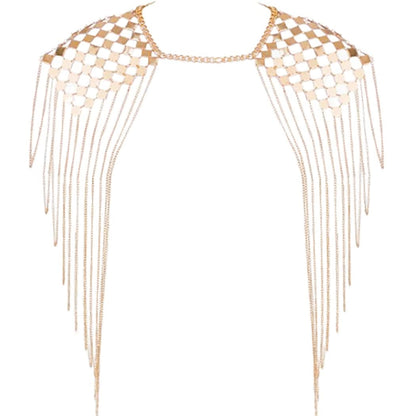 Yovic Boho Gold Body Chain Sexy Sequins Shoulder Chain Necklace Bikini Tassel Bra Chains Rave Nightclub Party Body Jewelry for Women and Girls (Gold-4) Apparel & Accessories > Jewelry > Body Jewelry Yovic Gold-4  