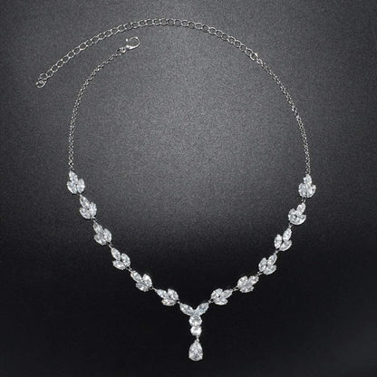 YSOUL CZ Zirconia Necklace Earrings Bracelet Jewelry Sets for Prom Wedding Bridal Bridesmaid