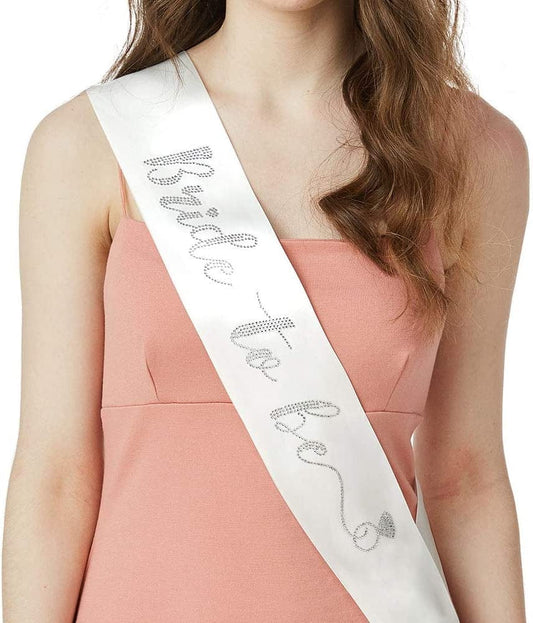 YULIPS Bride to Be Sash - Bachelorette Party Sash Bridal Shower Hen Party Wedding Party Accessories (White&Rhinestone) Apparel & Accessories > Clothing Accessories > Sashes YULIPS   