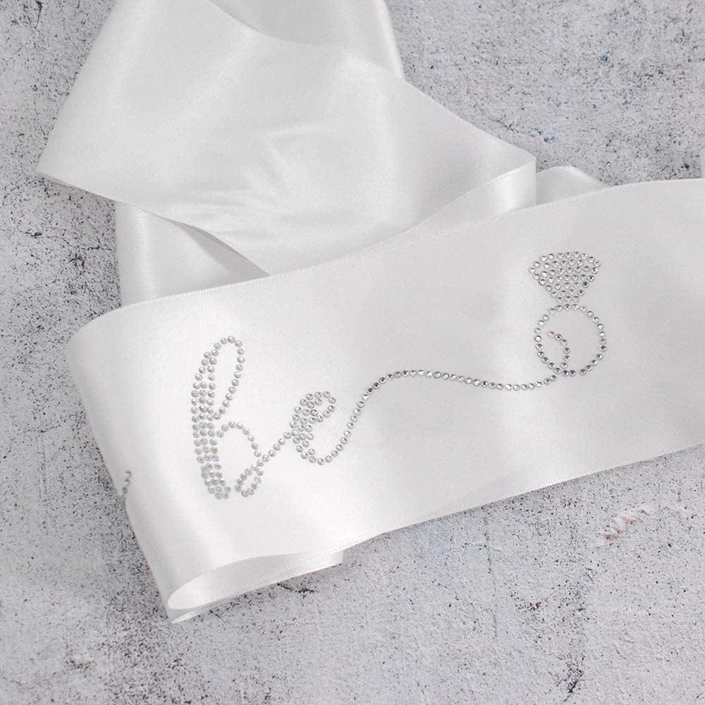 YULIPS Bride to Be Sash - Bachelorette Party Sash Bridal Shower Hen Party Wedding Party Accessories (White&Rhinestone) Apparel & Accessories > Clothing Accessories > Sashes YULIPS   