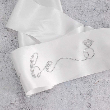 YULIPS Bride to Be Sash - Bachelorette Party Sash Bridal Shower Hen Party Wedding Party Accessories (White&Rhinestone) Apparel & Accessories > Clothing Accessories > Sashes YULIPS   