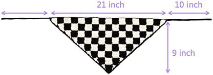 Yummyyoung Checkered Crochet Bandana Handmade Headband Y2K Kerchief Headscarf Hair Tie Back Scarf for Womens Black White Checkered Apparel & Accessories > Clothing Accessories > Bandanas & Headties YummyYoung   