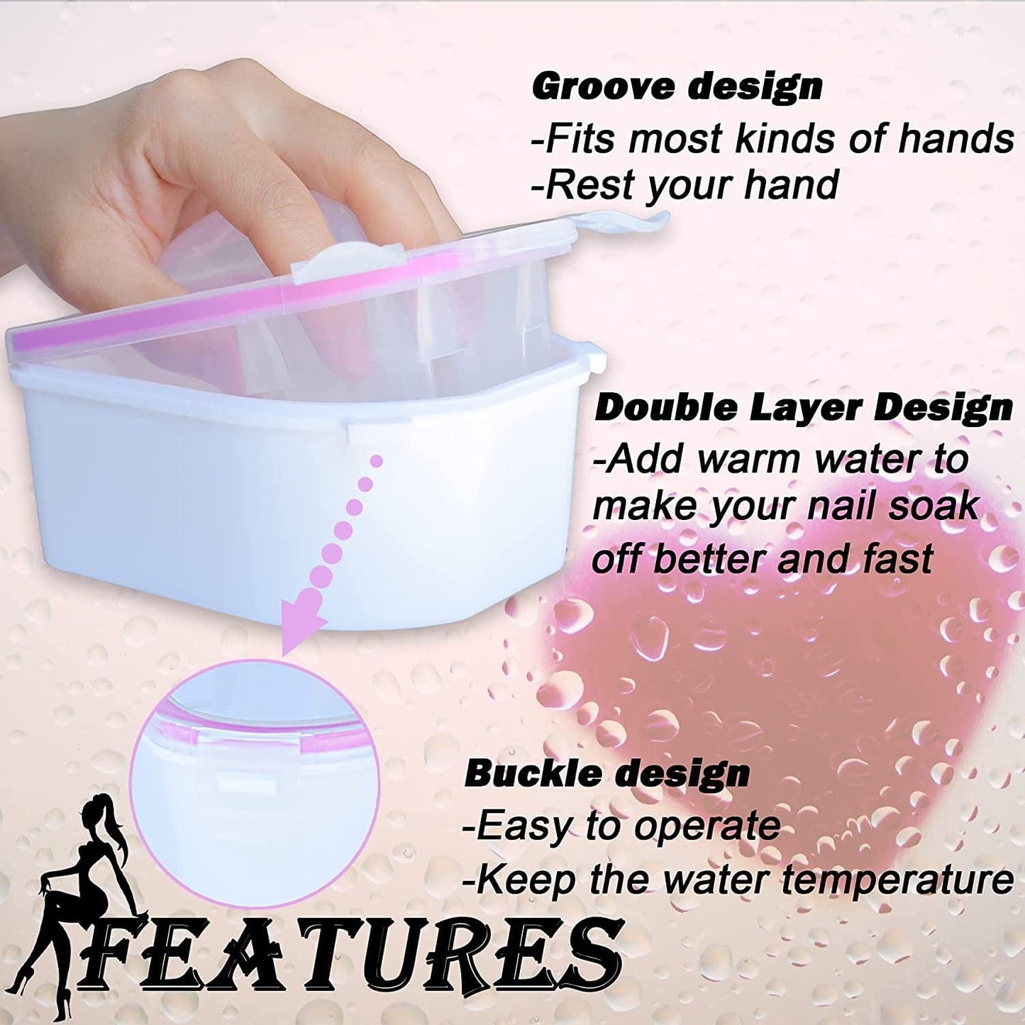 Yuronam 2 Pack Nail Soaking Bowl Nail Soak off Bowl Acrylic Gel Polish Remover Nail Art Spa Tool for Manicure(Pink), BTNSBP2 Health & Beauty > Personal Care > Cosmetics > Cosmetic Tools > Nail Tools Yuronam   