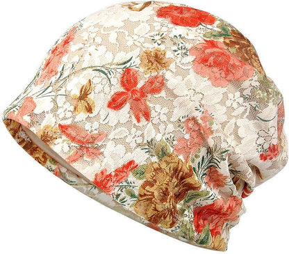Yuzemumu Lace Beanies Chemo Caps Cancer Skull Cap Knitted Hat for Womens Apparel & Accessories > Clothing Accessories > Headwear Yuzemumu D-beige  