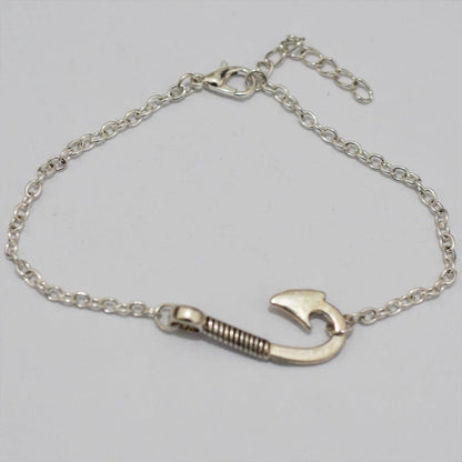 Yyaaloa 40Pcs Fishhook Style Charms Pendants DIY Antique Charms Pendant for Crafting Pack of 40 (Silver Vintage Fishhook Style Charms) Silver Vintage Fishhook Style Charms
