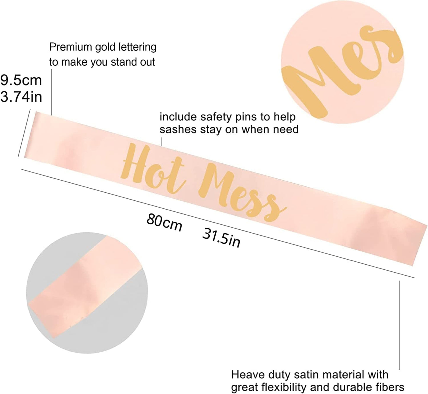 YZDING Birthday Sashes for Girl Women， Happy Birthday Queen Gift Sash Set for Party Supplies Fun Party Favors Decorations,12 Pack (Rose Gold), 33*3.8 Inch Apparel & Accessories > Clothing Accessories > Sashes YZDING   