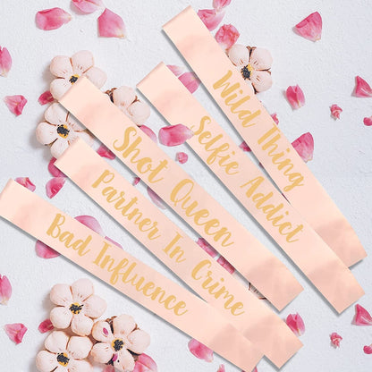 YZDING Birthday Sashes for Girl Women， Happy Birthday Queen Gift Sash Set for Party Supplies Fun Party Favors Decorations,12 Pack (Rose Gold), 33*3.8 Inch Apparel & Accessories > Clothing Accessories > Sashes YZDING   