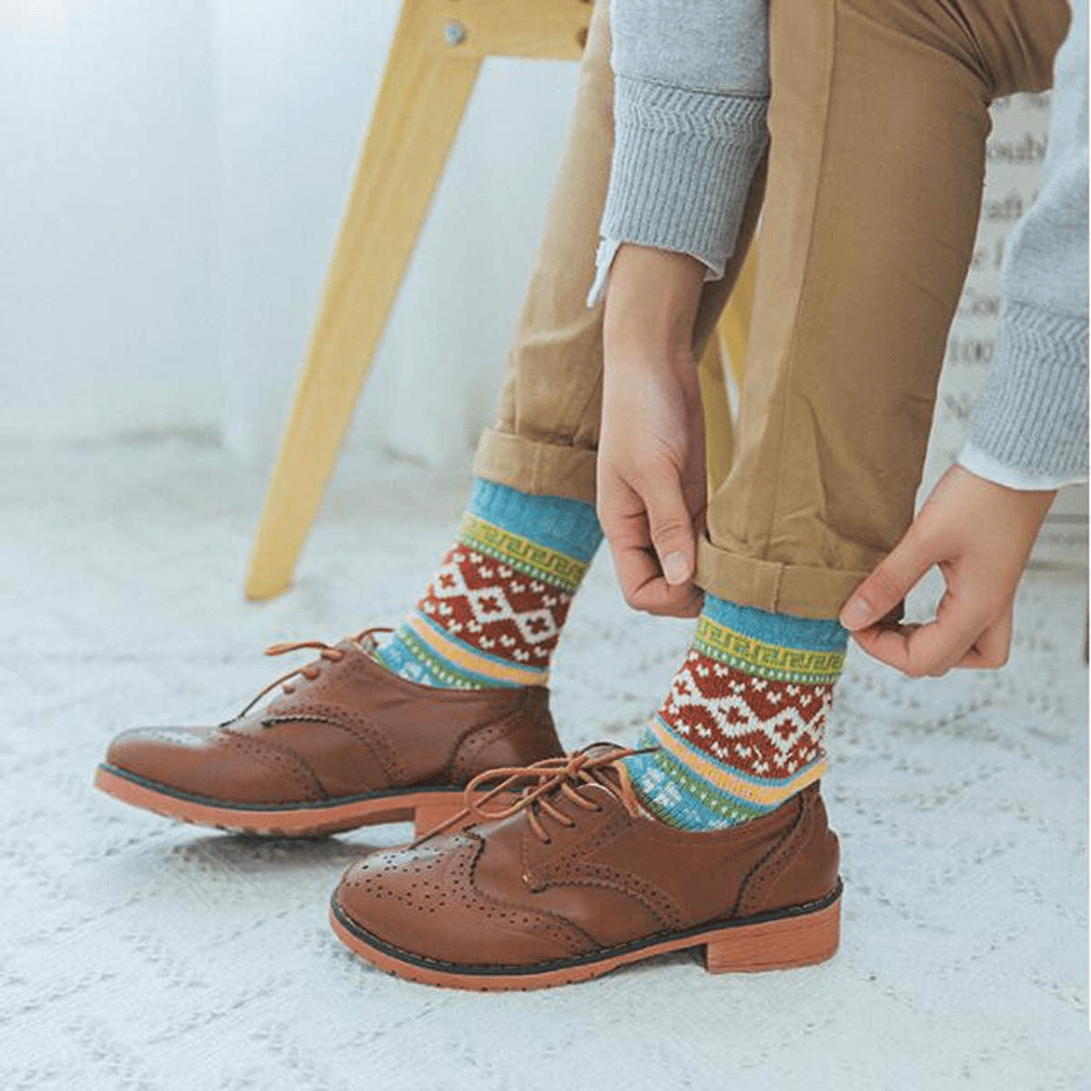 YZKKE 5Pack Womens Vintage Winter Soft Warm Thick Cold Knit Wool Crew Socks, Multicolor, free size Arts & Entertainment > Party & Celebration > Gift Giving YZKKE   