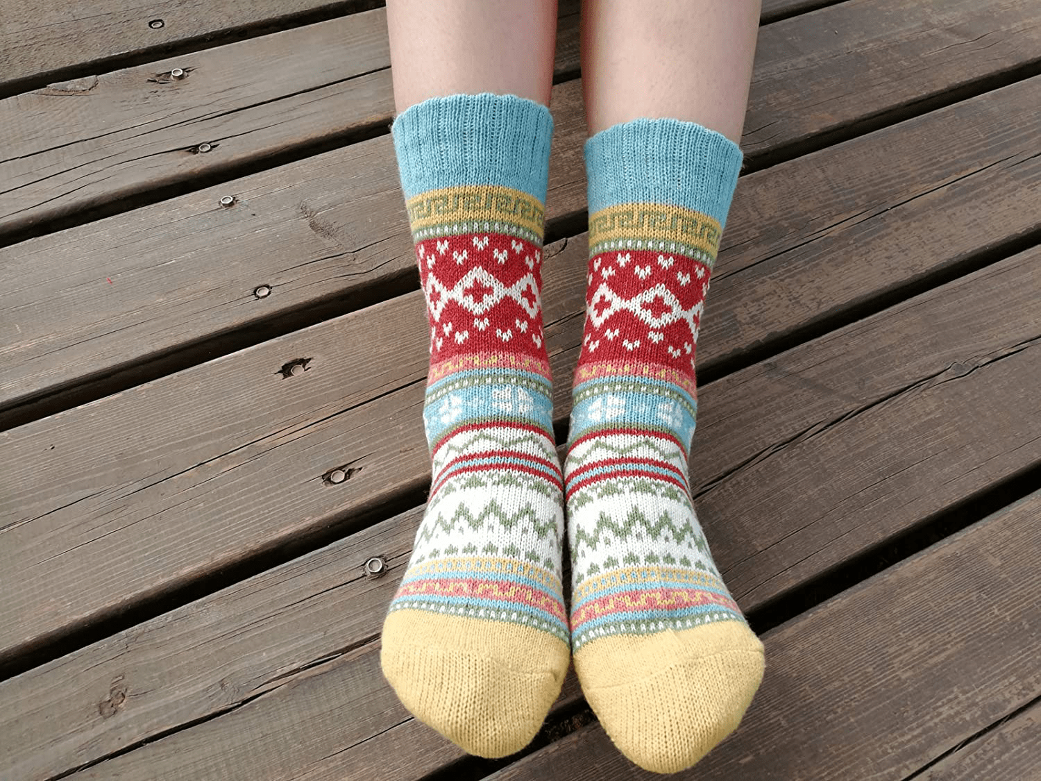 YZKKE 5Pack Womens Vintage Winter Soft Warm Thick Cold Knit Wool Crew Socks, Multicolor, free size Arts & Entertainment > Party & Celebration > Gift Giving YZKKE   