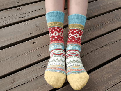 YZKKE 5Pack Womens Vintage Winter Soft Warm Thick Cold Knit Wool Crew Socks, Multicolor, free size Arts & Entertainment > Party & Celebration > Gift Giving YZKKE   