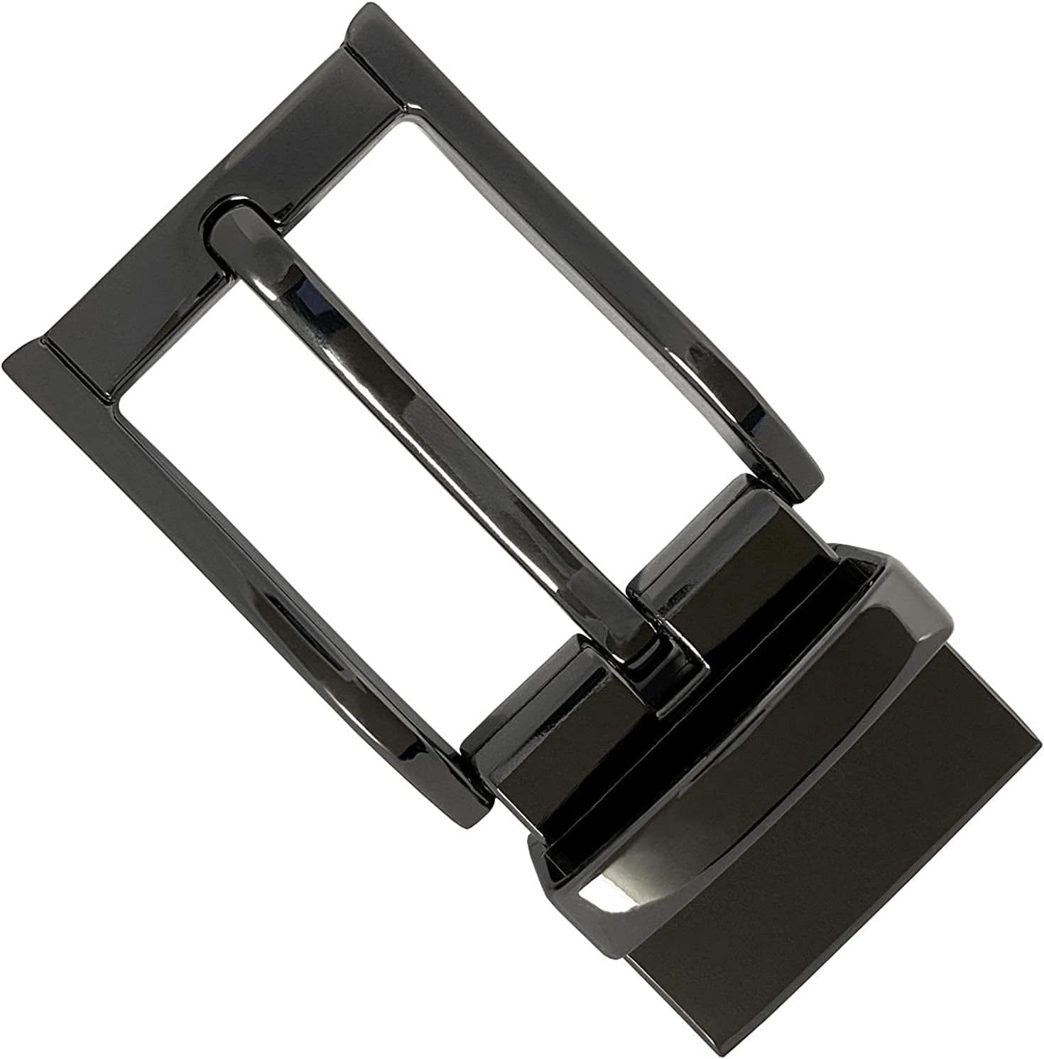 Z32278R Simple Classic Polished Reversible Belt Buckle Fits 1-1/4" Wide Belt Strap Apparel & Accessories > Clothing Accessories > Belt Buckles Belts.com Black-clamp  