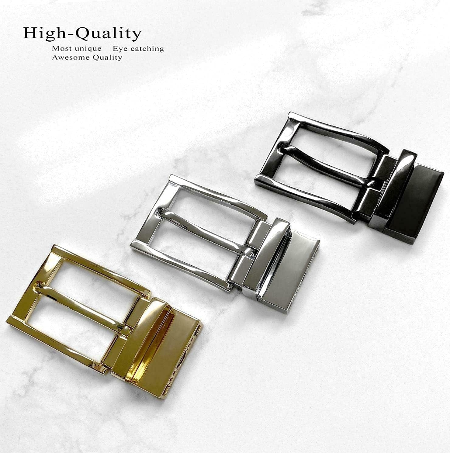 Z32278R Simple Classic Polished Reversible Belt Buckle Fits 1-1/4" Wide Belt Strap Apparel & Accessories > Clothing Accessories > Belt Buckles Belts.com   