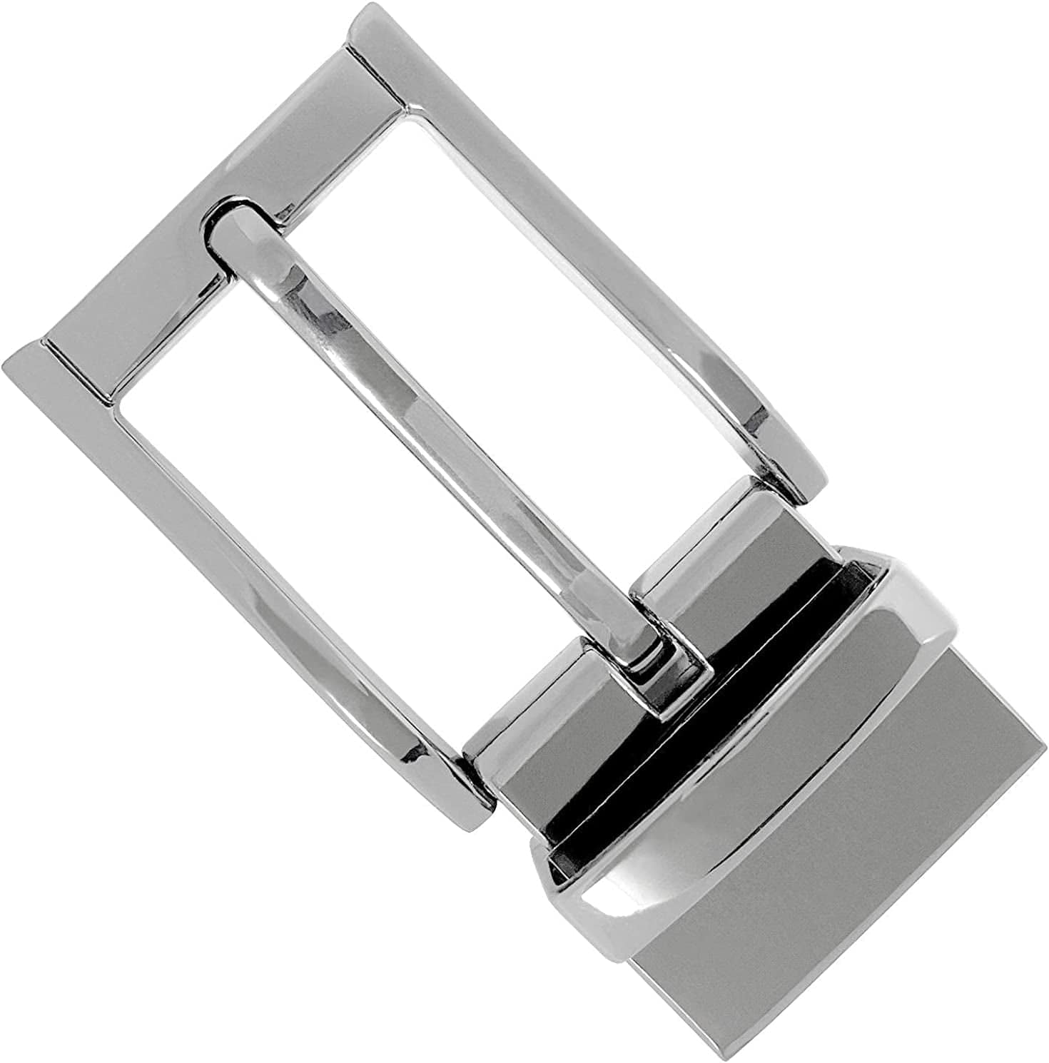 Z32278R Simple Classic Polished Reversible Belt Buckle Fits 1-1/4" Wide Belt Strap Apparel & Accessories > Clothing Accessories > Belt Buckles Belts.com Silver-screws  