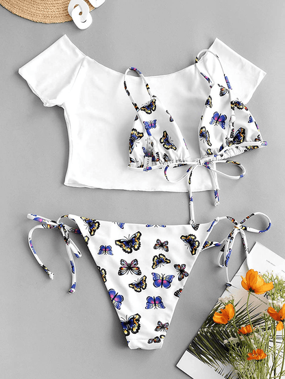 ZAFUL Swimsuits for Women Tie String Triangle Bikini Set Polka Dot Two Piece Bathing Suits  Kylie Max   