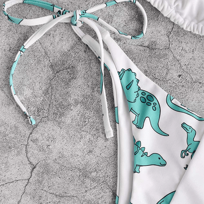 ZAFUL Women's Halter Neck Tie Side String Triangle Bikini Set Two Piece Swimsuit Apparel & Accessories > Clothing > Swimwear ZAFUL   
