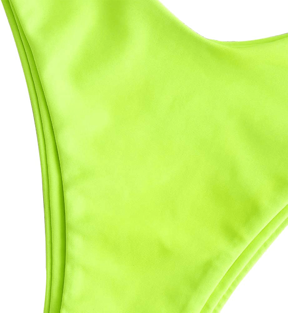 ZAFUL Women's One Shoulder Cut Out Ribbed Bandeau Bikini Set Two Piece Swimsuit Apparel & Accessories > Clothing > Swimwear ZAFUL   