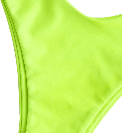 ZAFUL Women's One Shoulder Cut Out Ribbed Bandeau Bikini Set Two Piece Swimsuit Apparel & Accessories > Clothing > Swimwear ZAFUL   