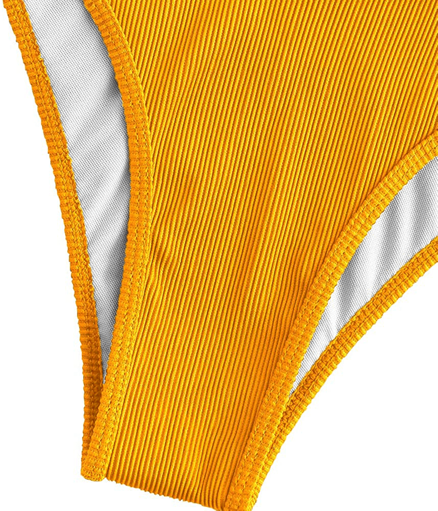 ZAFUL Women's Scoop Neck Padded Printed High Cut Bikini Set Two Piece Swimsuit Apparel & Accessories > Clothing > Swimwear ZAFUL   