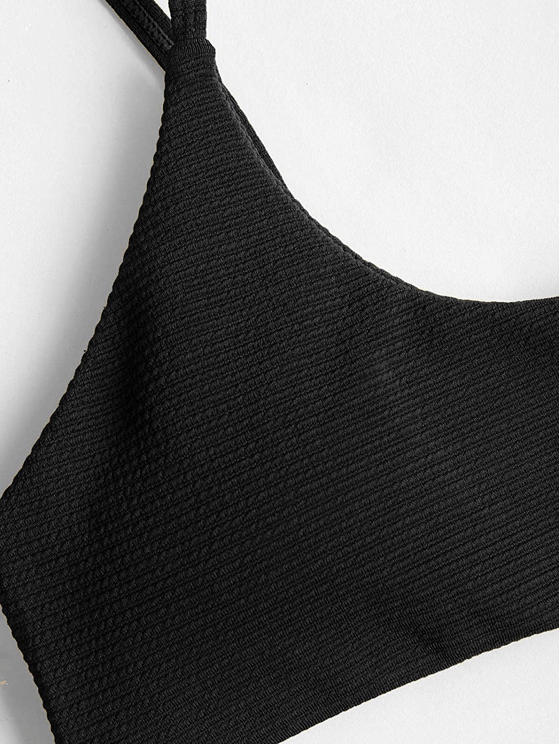 ZAFUL Women's Sexy Tie Shoulders Ribbed Bikini Set Padded Strap Triangle Swimsuit Apparel & Accessories > Clothing > Swimwear ZAFUL   
