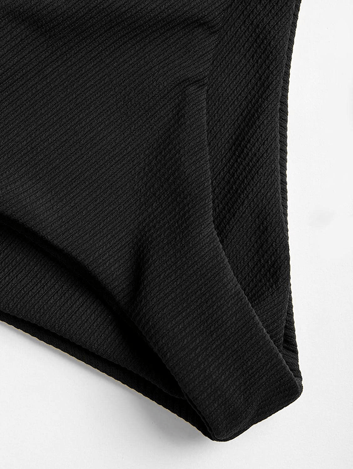 ZAFUL Women's Sexy Tie Shoulders Ribbed Bikini Set Padded Strap Triangle Swimsuit Apparel & Accessories > Clothing > Swimwear ZAFUL   