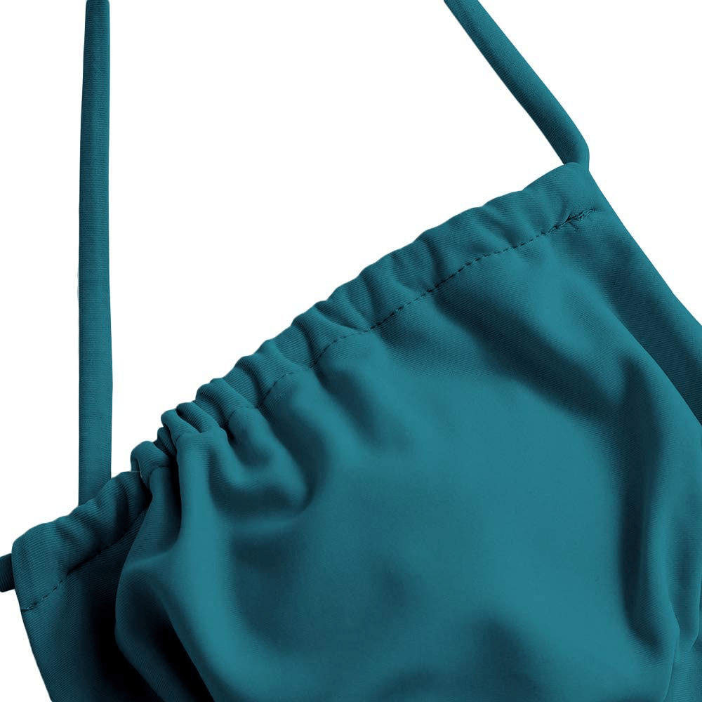 ZAFUL Women's Spaghetti Strap Cutout Keyhole Ruched Tie Cami Bikini Set Swimsuit Apparel & Accessories > Clothing > Swimwear ZAFUL   