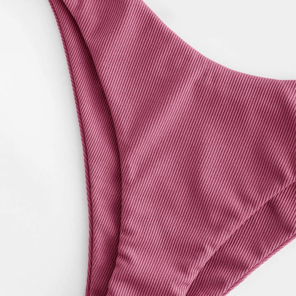 ZAFUL Women's Spaghetti Strap Tie Back Ruffle Triangle Bikini Set Swimsuit Apparel & Accessories > Clothing > Swimwear ZAFUL   