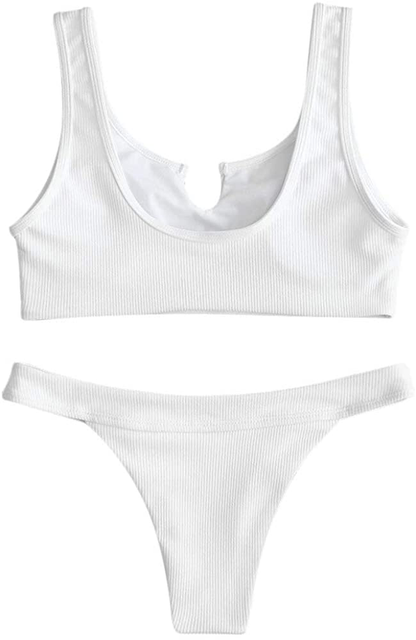 ZAFUL Women's Tie Dye V-Notch Cutout High Cut Bikini Set Two Piece Swimsuit Apparel & Accessories > Clothing > Swimwear ZAFUL   