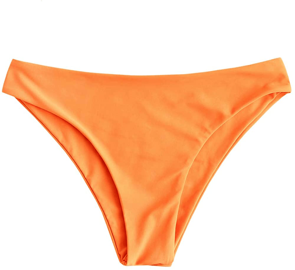 ZAFUL Women's Wide Straps Padded Bandeau Bikini Set Apparel & Accessories > Clothing > Swimwear ZAFUL Bottom Only - Orange Small 