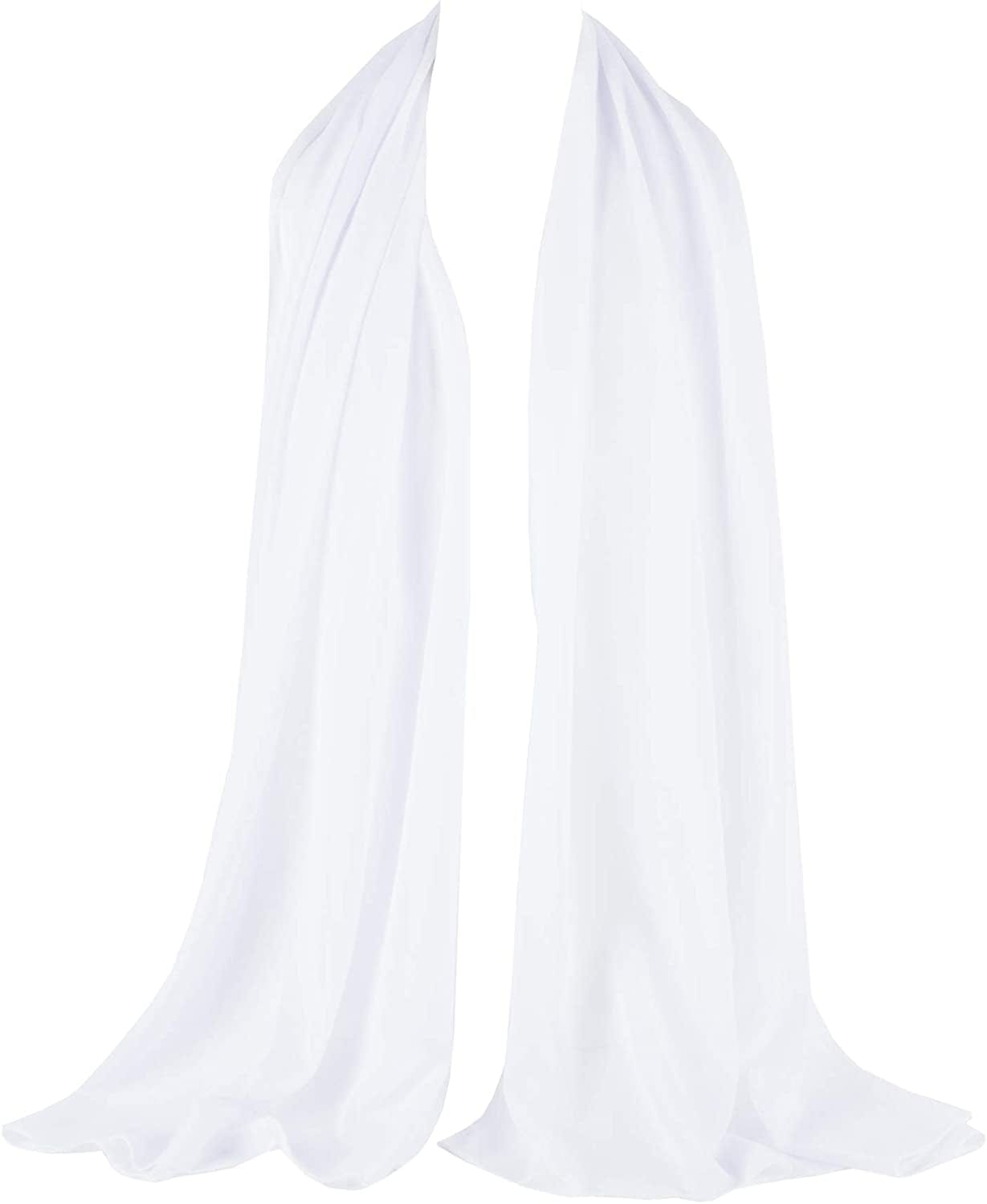 ZAKIRA Chiffon Scarf Sheer Wrap for Women Apparel & Accessories > Clothing Accessories > Scarves & Shawls ZAKIRA White  