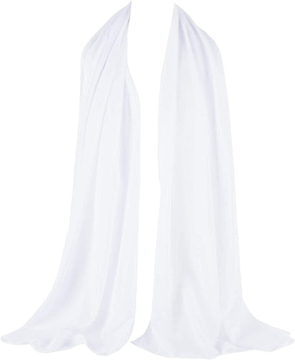 ZAKIRA Chiffon Scarf Sheer Wrap for Women Apparel & Accessories > Clothing Accessories > Scarves & Shawls ZAKIRA White  