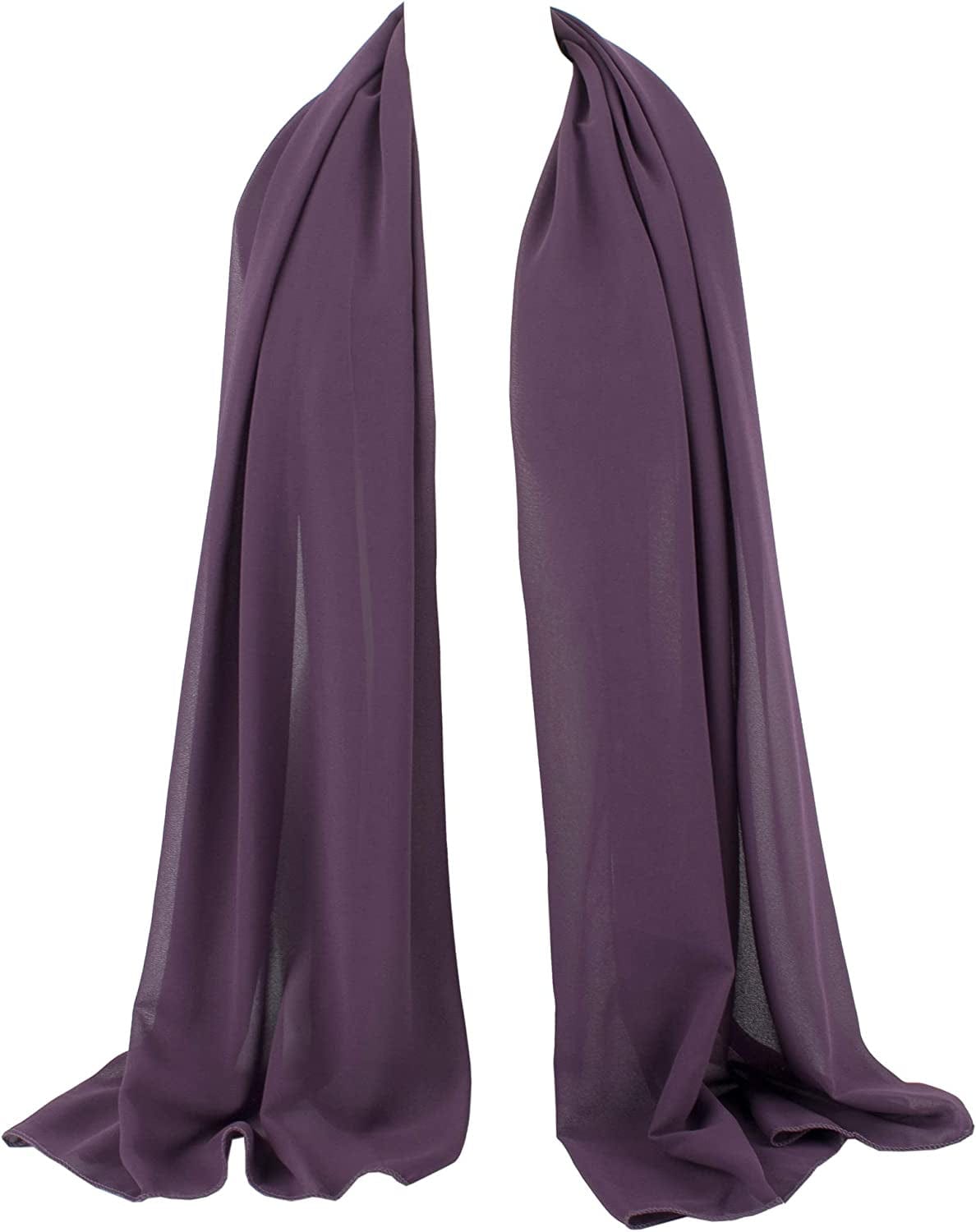 ZAKIRA Chiffon Scarf Sheer Wrap for Women Apparel & Accessories > Clothing Accessories > Scarves & Shawls ZAKIRA Purple  