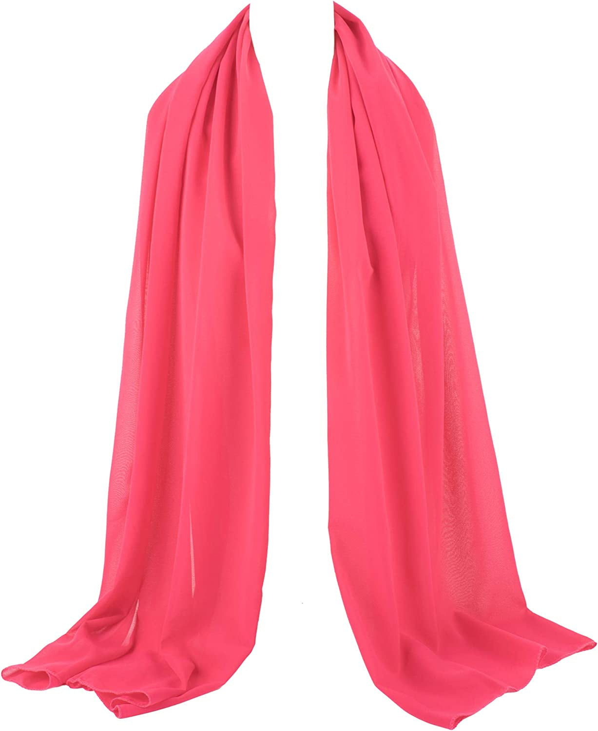 ZAKIRA Chiffon Scarf Sheer Wrap for Women Apparel & Accessories > Clothing Accessories > Scarves & Shawls ZAKIRA Fuchsia  