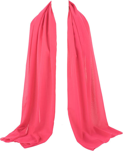 ZAKIRA Chiffon Scarf Sheer Wrap for Women Apparel & Accessories > Clothing Accessories > Scarves & Shawls ZAKIRA Fuchsia  