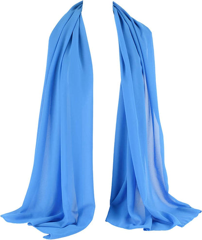 ZAKIRA Chiffon Scarf Sheer Wrap for Women Apparel & Accessories > Clothing Accessories > Scarves & Shawls ZAKIRA Turquoise  