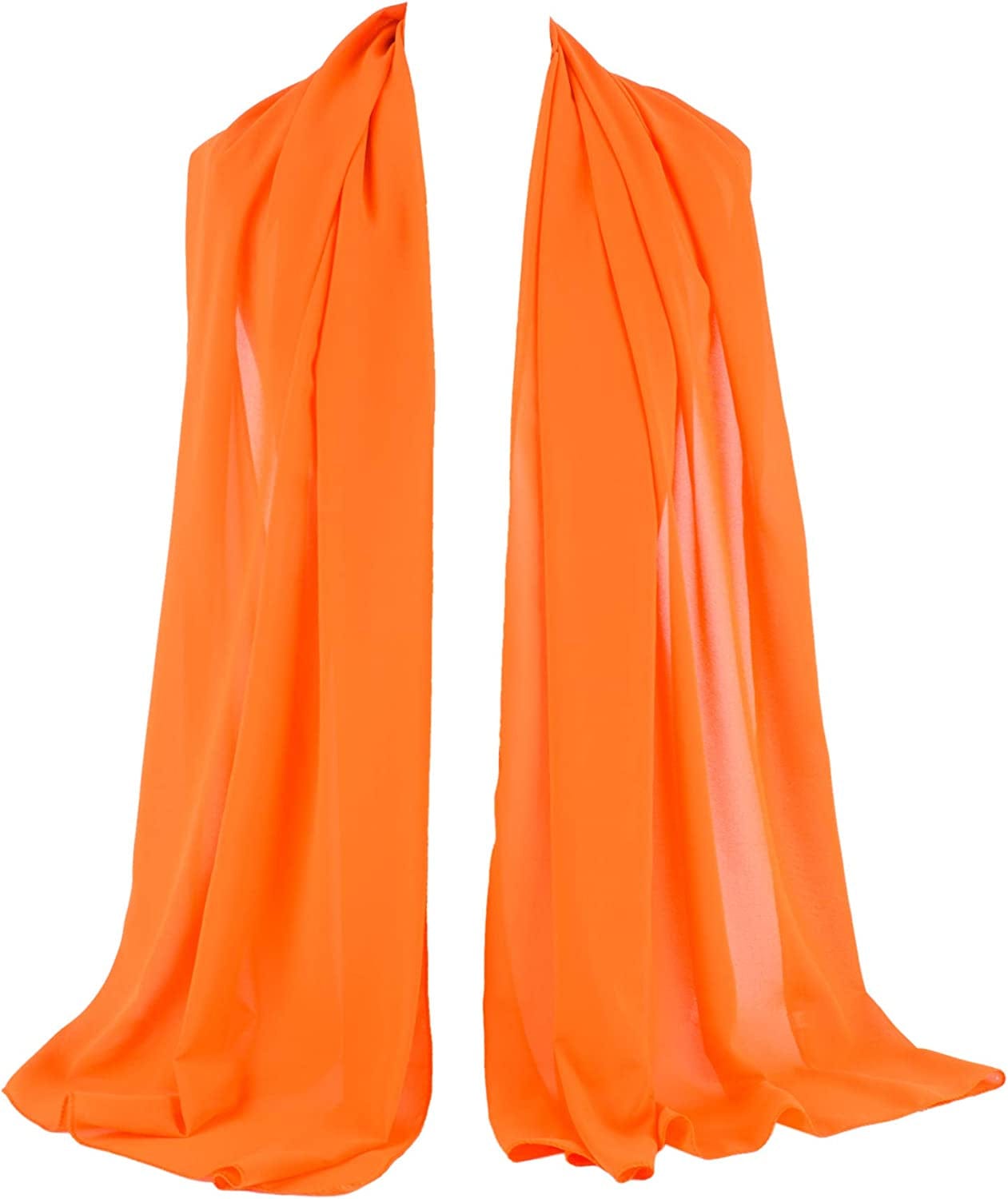 ZAKIRA Chiffon Scarf Sheer Wrap for Women Apparel & Accessories > Clothing Accessories > Scarves & Shawls ZAKIRA Orange  