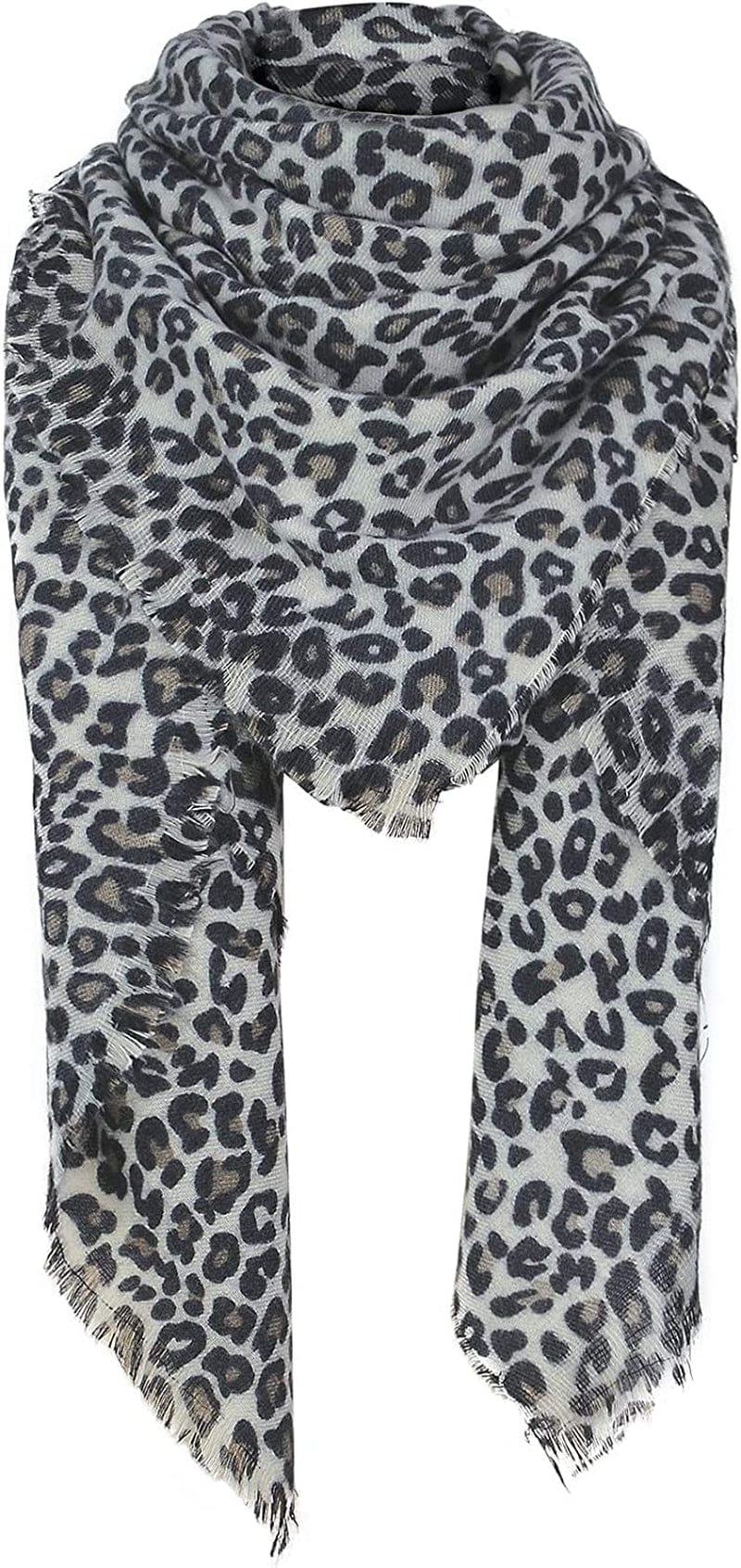 Zando Plaid Blanket Thick Winter Scarf Tartan Chunky Wrap Oversized Shawl Cape Scarves Apparel & Accessories > Clothing Accessories > Scarves & Shawls KYLIE MAX Yy Leopard Scarf One Size 