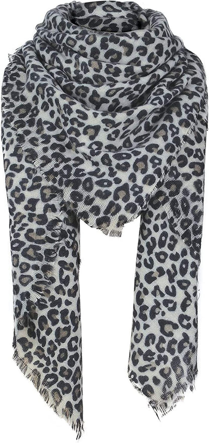 Zando Plaid Blanket Thick Winter Scarf Tartan Chunky Wrap Oversized Shawl Cape Scarves Apparel & Accessories > Clothing Accessories > Scarves & Shawls KYLIE MAX Yy Leopard Scarf One Size 