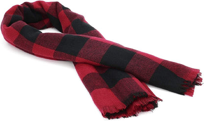 Zando Womens Winter Scarf Tassel Plaid Scarf Chunky Blanket Scarves Soft Lightweight Blanket Thick Large Wrap Shawl 2 Apparel & Accessories > Clothing Accessories > Scarves & Shawls Zando   