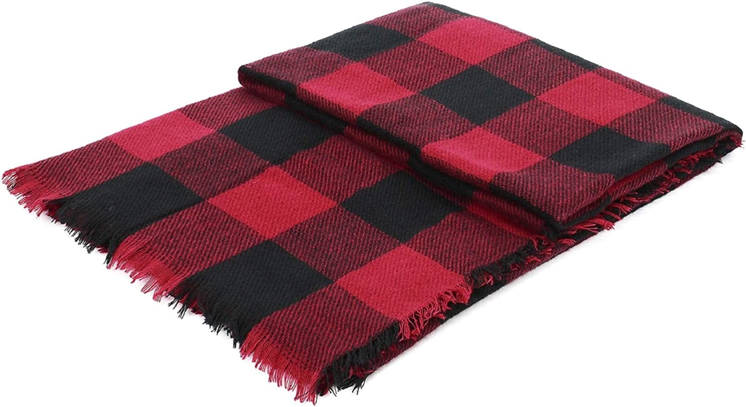 Zando Womens Winter Scarf Tassel Plaid Scarf Chunky Blanket Scarves Soft Lightweight Blanket Thick Large Wrap Shawl 2 Apparel & Accessories > Clothing Accessories > Scarves & Shawls Zando   