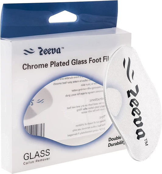 Zeeva Chrome Plated Glass Foot File, Foot Care Pedicure Tool, Hard Skin Cuticle Remover Scrubber, Great for Dead Skin Removal, Cracking, Used on Both Wet and Dry Feet Health & Beauty > Personal Care > Foot Care Zeeva   